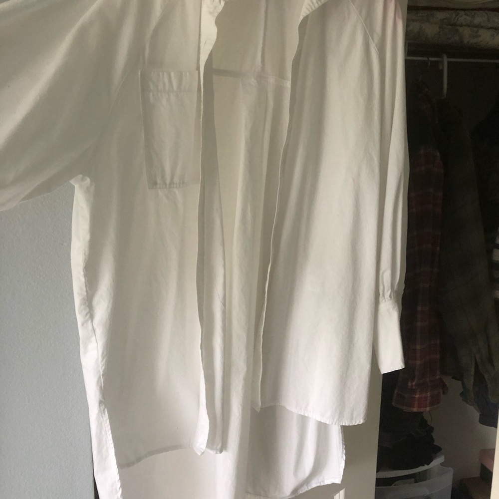 Topshop White Collared Button Shirt Cotton